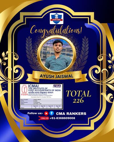 CMA Rankers student result Dec 2025 - Student 13