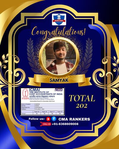 CMA Rankers student result Dec 2025 - Student 17