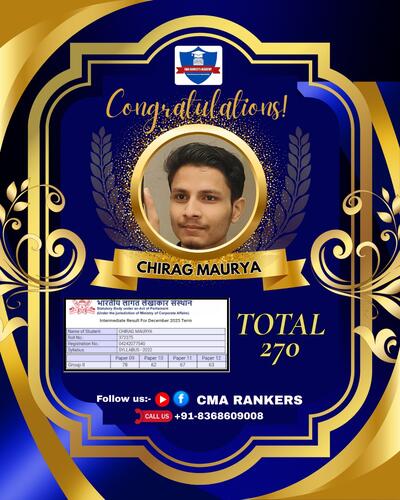 CMA Rankers student result Dec 2025 - Student 20