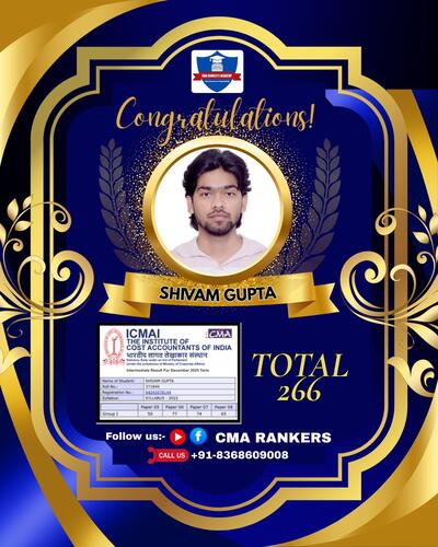 CMA Rankers student result Dec 2025 - Student 27