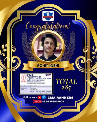 CMA Rankers student result Dec 2025 - Student 31