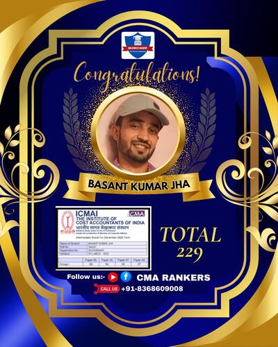 CMA Rankers student result Dec 2025 - Student 36