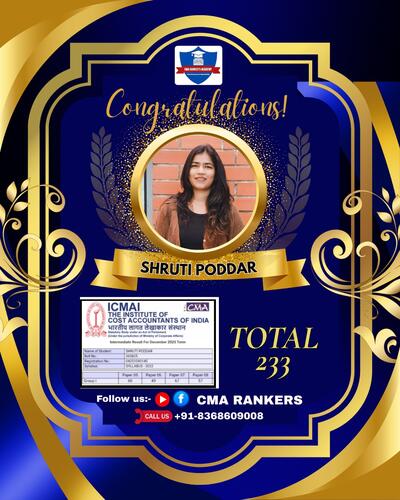 CMA Rankers student result Dec 2025 - Student 5